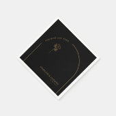 Minimalistisch huwelijk tussen zwarte en gouden pl servet (Hoek)