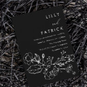 Minimalistisch huwelijk tussen zwarte en witte lin kaart