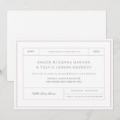 Minimalistisch huwelijk uitnodiging voor huwelijk (Voorkant / Achterkant)