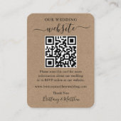 Minimalistisch huwelijk Website Eenvoudige foto QR Informatiekaartje (Voorkant)