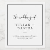 Minimalistisch huwelijk wijn etiket (Enkel label)