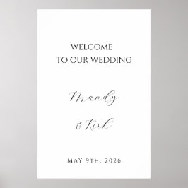 Minimalistisch huwelijks welkomstbord | Aangepast Poster