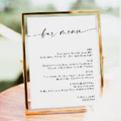 Minimalistisch huwelijksbarmenu, Huwelijksbar bord Poster