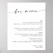 Minimalistisch huwelijksbarmenu, Huwelijksbar bord Poster (Voorkant)