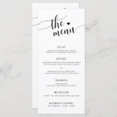 Minimalistisch huwelijksdiner en bedankkaart menu (Voorkant / Achterkant)