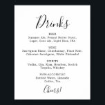 Minimalistisch huwelijksdrankjesmenu bord poster<br><div class="desc">Dit minimalistische huwelijksdrankjesmenu bord is perfect voor een eenvoudig huwelijk. Het moderne romantische ontwerp bevat klassieke zwart-wit typografie, gecombineerd met een rustieke en toch elegante kalligrafie in vintage handgeschreven stijl. Aanpasbaar in elke kleur. Houd het ontwerp eenvoudig en elegant, zoals het is, of personaliseer het door uw eigen afbeeldingen en...</div>