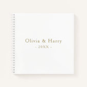 Minimalistisch huwelijksgastenboek | goudwit notitieboek (Voorkant)