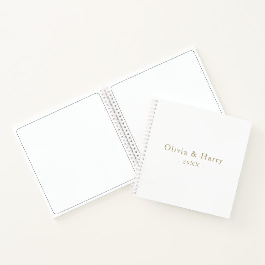 Minimalistisch huwelijksgastenboek | goudwit notitieboek (Binnen)