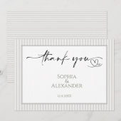 Minimalistisch huwelijksgeschenk bedankkaart (Voorkant / Achterkant)