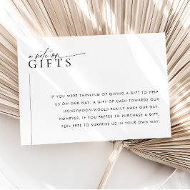 Minimalistisch huwelijksgeschenk Wishing Well Kaar Informatiekaartje