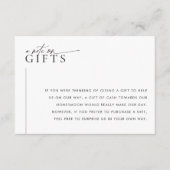 Minimalistisch huwelijksgeschenk Wishing Well Kaar Informatiekaartje (Voorkant)