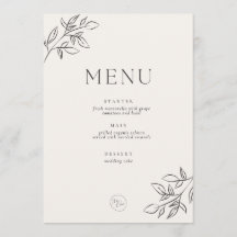 Minimalistisch Huwelijksmenu – Elegant Botanisch B