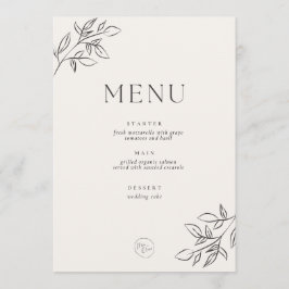 Minimalistisch Huwelijksmenu – Elegant Botanisch B Menu