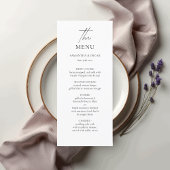 Minimalistisch huwelijksmenu | Elegant zwart-wit Menu