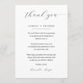 Minimalistisch huwelijksmenu en bedankkaart menu (Achterkant)