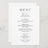 Minimalistisch huwelijksmenu en bedankkaart menu (Voorkant / Achterkant)