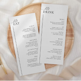 Minimalistisch huwelijksmenu en Drinken Menu LAYLA