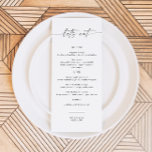 Minimalistisch huwelijksmenu, huwelijksmenu Kaarte Menu<br><div class="desc">Geniet van verfijnde eenvoud met ons minimalistische huwelijksmenu. Het schone ontwerp toont elegant uw culinaire aanbod en zet het podium voor een onvergetelijke eetervaring. Van hapjes tot desserts, begeleid uw gasten door een smaakfeest met dit minimalistische menu dat perfect past bij uw huwelijksesthetiek. Alle kleuren zijn bewerkbaar, klik op de...</div>