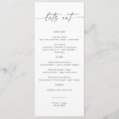 Minimalistisch huwelijksmenu, huwelijksmenu Kaarte Menu (Voorkant)