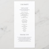 Minimalistisch Huwelijksprogramma Elegant Schrift Menu (Achterkant)