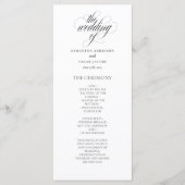 Minimalistisch Huwelijksprogramma Elegant Schrift Menu (Voorkant)