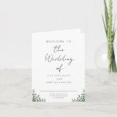 Minimalistisch huwelijksprogramma gevouwen bloemen bedankkaart (Voorkant)