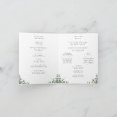 Minimalistisch huwelijksprogramma gevouwen bloemen bedankkaart (Binnen)