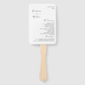 Minimalistisch Huwelijksprogramma Handwaaier (Voorkant)
