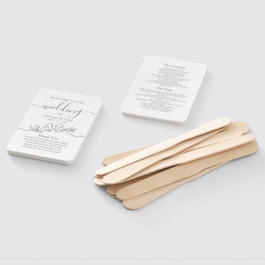 Minimalistisch Huwelijksprogramma Handwaaier (Niet-gemonteerd)