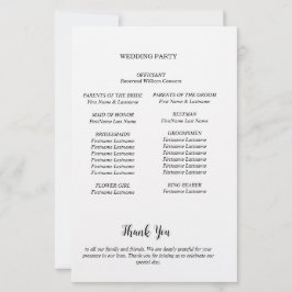 Minimalistisch huwelijksprogramma Kaart