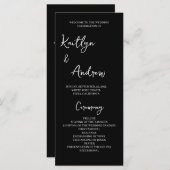 Minimalistisch huwelijksprogramma - Moderne elegan Programmakaart (Voorkant / Achterkant)