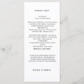 Minimalistisch huwelijksprogramma - Moderne elegan Programmakaart (Achterkant)