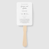 Minimalistisch huwelijksprogramma (set van 10) Han Handwaaier (Voorkant)