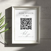 Minimalistisch huwelijksreisfonds + QR-code | huwe Poster