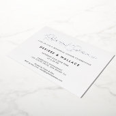 Minimalistisch huwelijksrepetitiediner folie uitnodiging (Gedraaid)