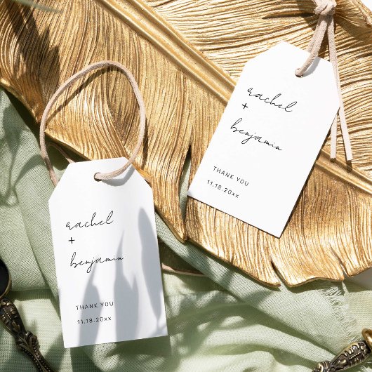 Minimalistisch huwelijksscript Modern Simple Cadeaulabel