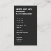 Minimalistisch huwelijksvideograaf visitekaartje (Achterkant)