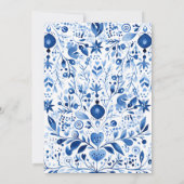 Minimalistisch Hygge Wit en Blauw Kerstfeest Kaart (Achterkant)