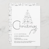 Minimalistisch Hygge Zwart-wit Kerstfeest Kaart (Voorkant / Achterkant)