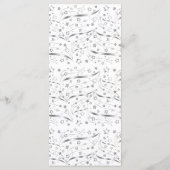 Minimalistisch Hygge Zwart-wit Kerstfeest Menu (Achterkant)