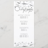 Minimalistisch Hygge Zwart-wit Kerstfeest Menu (Voorkant)