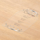 Minimalistisch Hygge Zwart Wit Kerstfeest Menu Acryl Uitnodigingen (Laagn)