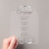 Minimalistisch Hygge Zwart Wit Kerstfeest Menu Acryl Uitnodigingen (Insitu (Draagbaar))
