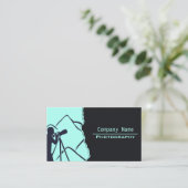Minimalistisch Ice-Blue Visitekaartje voor fotogra (Staand voorkant)