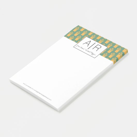 Minimalistisch Iconic Floral Initiaal Post-it® Notes (Schuin)