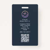 Minimalistisch ID-Kaart naam werknemer Foto QR Badge (Achterkant)