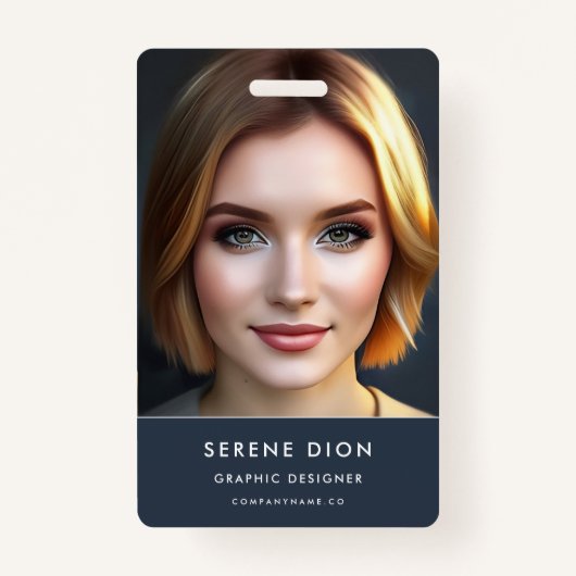 Minimalistisch ID-Kaart naam werknemer Foto QR Badge (Voorkant)