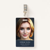 Minimalistisch ID-Kaart naam werknemer Foto QR Badge (Voorkant met clip)