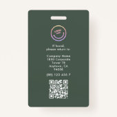 Minimalistisch ID-Kaart naam werknemer Foto QR Badge (Achterkant)