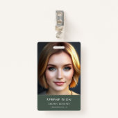 Minimalistisch ID-Kaart naam werknemer Foto QR Badge (Voorkant met clip)